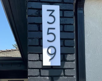 Modern Aluminum Address Sign: Acrylic Numbers, Custom House Plaque