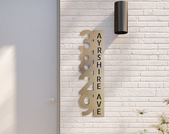 Modern House Numbers | vertical plaque | House Number Sign | modern address sign | Custom address sign