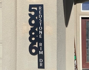 Modern House Numbers | vertical plaque | House Number Sign | modern address sign | Custom address sign