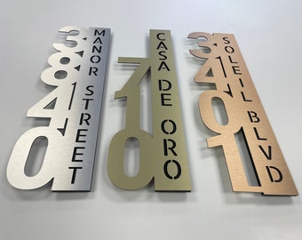 Modern House Numbers | vertical plaque | House Number Sign | modern address sign | Custom address sign