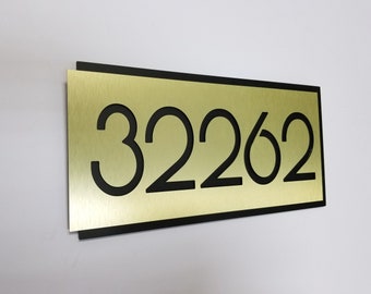 Modern House Number Sign, Aluminum Composite Address Plaque