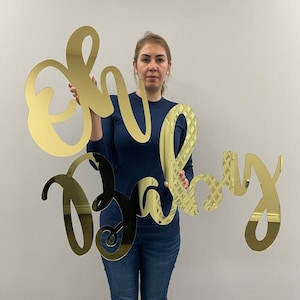 Oh Baby Acrylic Sign | Baby Shower Décor | Laser Cut-out | Oh Baby Sign | Announcement Sign | Photo Shoot Baby Sign