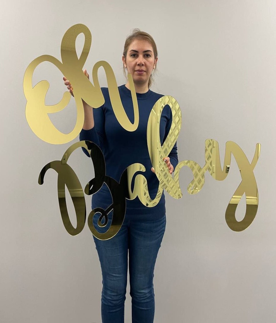 Oh Baby Acrylic Sign Baby Shower Décor Laser Cutout Oh Baby Sign