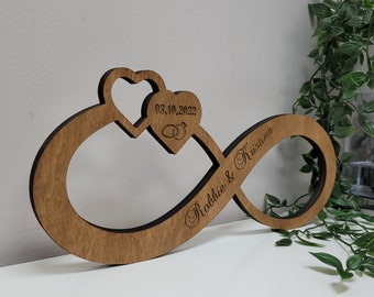 Personalized infinity sign, custom wedding gift, gift for couples, Established date sign, Anniversary Gift, valentines day gift