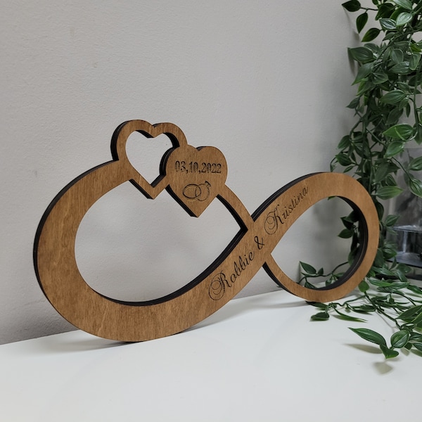 Personalized infinity sign, custom wedding gift, gift for couples, Established date sign, Anniversary Gift, valentines day gift