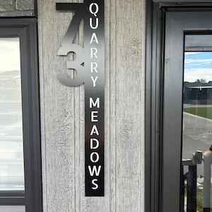 Metal House Numbers, vertical plaque, House Number Sign, Custom address sign