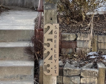 Aluminum Composite House Number signs, Custom address sign, vertical plaque