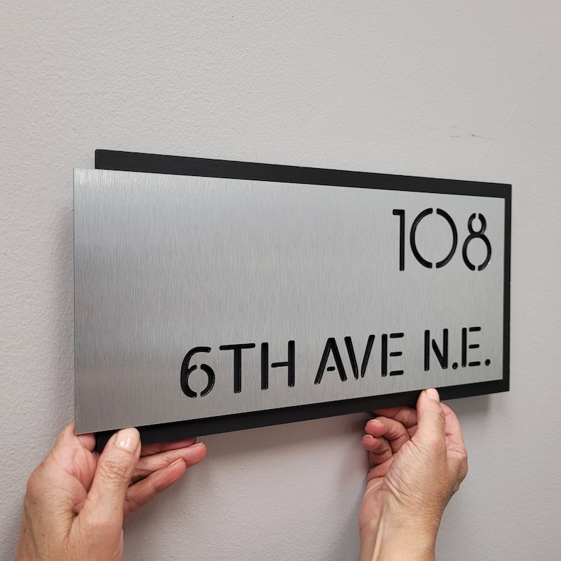 Address Number Design Personalized Modern House Number Plaque, Aluminum Address Sign - Etsy