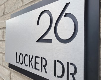 Custom Address Sign Plaque, Aluminum, Available in Silver, Gold, Black and Bronze