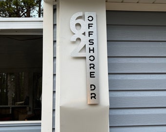 Modern House Numbers, vertical plaque, House Number Sign | modern address sign | Custom address sign