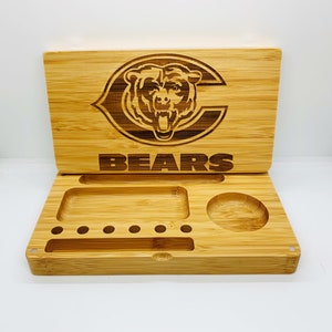 Squadra di calcio Vassoio da rotolamento in bambù inciso a laser fatto a mano Stile Backflip magnetico Personalizzato Regalo personalizzato Uomo Donna Custodia per scatola