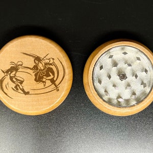 Hand made Wooden Grinder double side engraving 2 Piece Personalized Anniversary Custom Birthday Gift Men Women Rolling