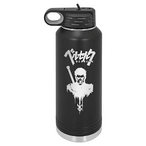 Anime, Guts, 40 0z Engraved Water Bottles With Straw, Personalized Insulated, Name, Custom Water Bottle, Wedding Water Bottle