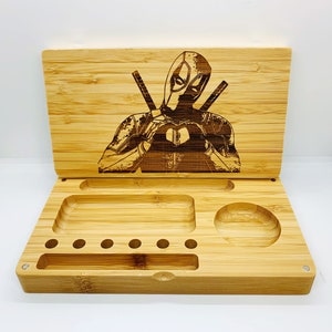Vassoio magnetico in bambù con incisione laser fatto a mano, stile backflip magnetico, regalo personalizzato personalizzato per uomo e donna