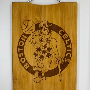 Boston Basketball team laser engraved Bamboo cutting board gift anniversary birthday personalized charcuterie house warming real estate