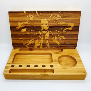 Vassoio magnetico in bambù con incisione laser fatto a mano, stile backflip magnetico, regalo personalizzato personalizzato per uomo e donna
