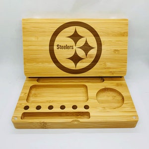 Vassoio magnetico in bambù con incisione laser fatto a mano, stile backflip magnetico, regalo personalizzato personalizzato per uomo e donna