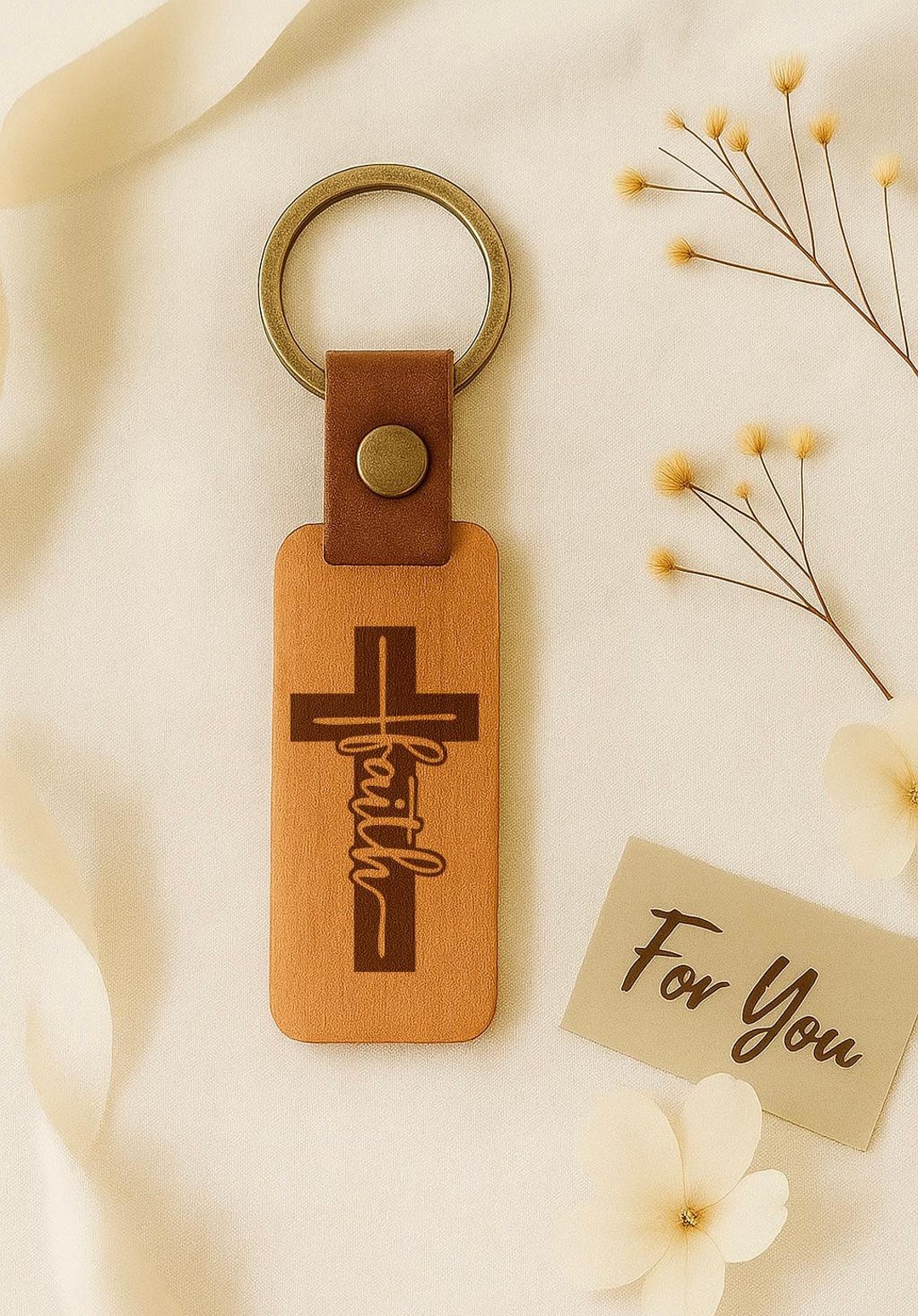 Personalized Engraved Faith Cross Keychain, Christian Gift for Men ...