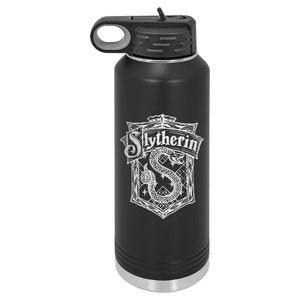 Wizard, House, Cartoon, 40 0z Engraved Water Bottles With Straw, Personalized Insulated, Name, Custom Water Bottle, Wedding Water Bottle