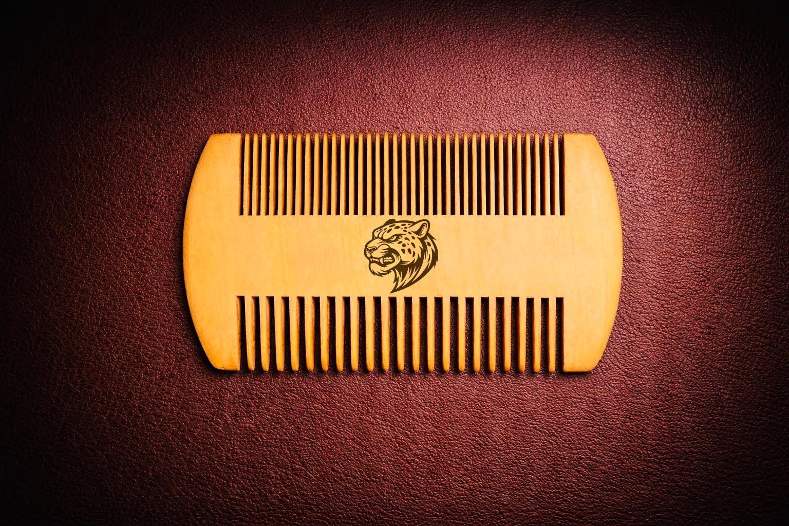 Leopard Comb Personalized Engraved Leopard Wooden Beard Comb, Gift for Him, Men's ...