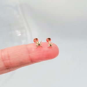 20G/18G/16G Gold Star Cartilage Earring • Push Pin Labret Stud • Star tragus stud • conch earring • tragus • helix • minimalist • FLAT BACK