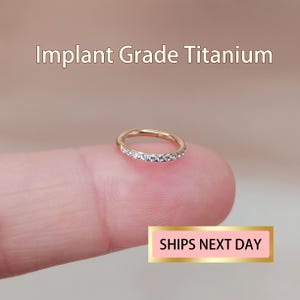 Boucles d'oreilles CZ pavées or 16G/18G/20G, Boucles d'oreilles articulées Cz, Boucles d'oreilles articulées Cz sans couture, Boucles d'oreilles pour le nez, Anneau de nez Septum