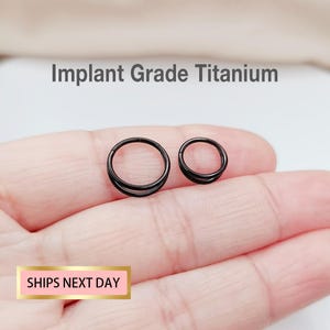 Double Hoop Nose Ring Black color Titanium Nose Hoop/Cartilage Hoop/Conch Earring/Daith Ring/Tragus Hoop/Helix Hoop/Hoop Earring 20G/18G/16G