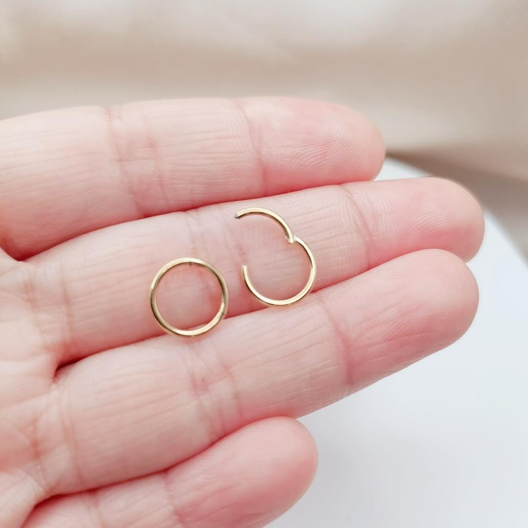 Naso Anello Cerchio Piercing A Bottone Barretta Sottile Titanio - Foto 2