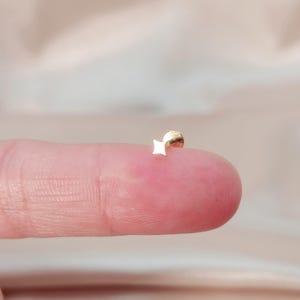 May include: A gold star-shaped stud earring with a small ball post.