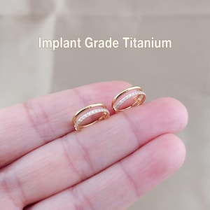16G/18G/20G Titanium CZ Paved earring hoop, Hinged Clicker Hoop Earring, Hinged Clicker, Helix Hoops, Nose Hoop, Septum Clicker Nose ring