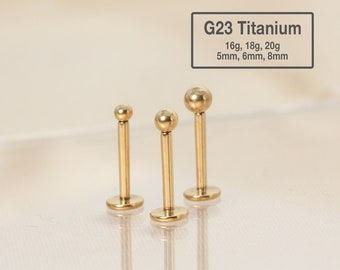 20G/18G/16G Tiny Ball Stud Push Pin Labret Stud - clou tragus - boucle d'oreille conque - piercing hélice/cartilage - clou à dos plat disque