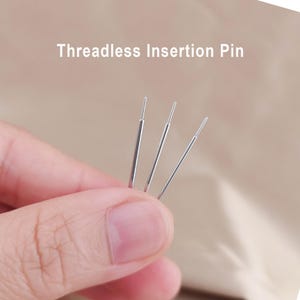 Threadless Insertion Pin 16g / 18g / 20g 316L Steel - Threadless Insertion Pin Taper - Flat Back Post Tracker - Easy Jewelry Insertion Tool