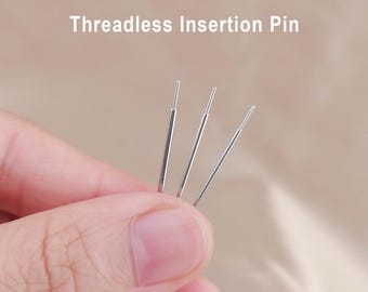 Threadless Insertion Pin 16g / 18g / 20g 316L Steel - Threadless Insertion Pin Taper - Flat Back Post Tracker - Easy Jewelry Insertion Tool