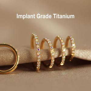 Titanium Rainbow CZ + Fire Opal Hinged Clicker Hoop, Nose Hoop, Opal Nostril ring, Diamond Stone Hoops, Nose Ring, CZ Paved Earring Hoops