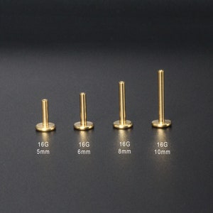 Puede incluir: Cuatro piezas de joyer&iacute;a corporal de acero quir&uacute;rgico de color dorado, cada una con una longitud diferente: 5 mm, 6 mm, 8 mm y 10 mm. La joyer&iacute;a est&aacute; etiquetada como 16G.