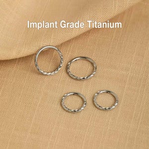 Titanium Nose Hoop Implant Grade Diamond Cut Nose Ring, Hinged Segment Nose Ring Gold Color Septum Clicker Ring 20G/18G/16G