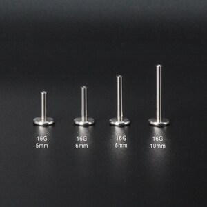 Labret Titane 16G OUFER Body Piercing Titanium Helix Piercing Threadless Labret Titane Biocompatible Piercing Lèvre Cartilage