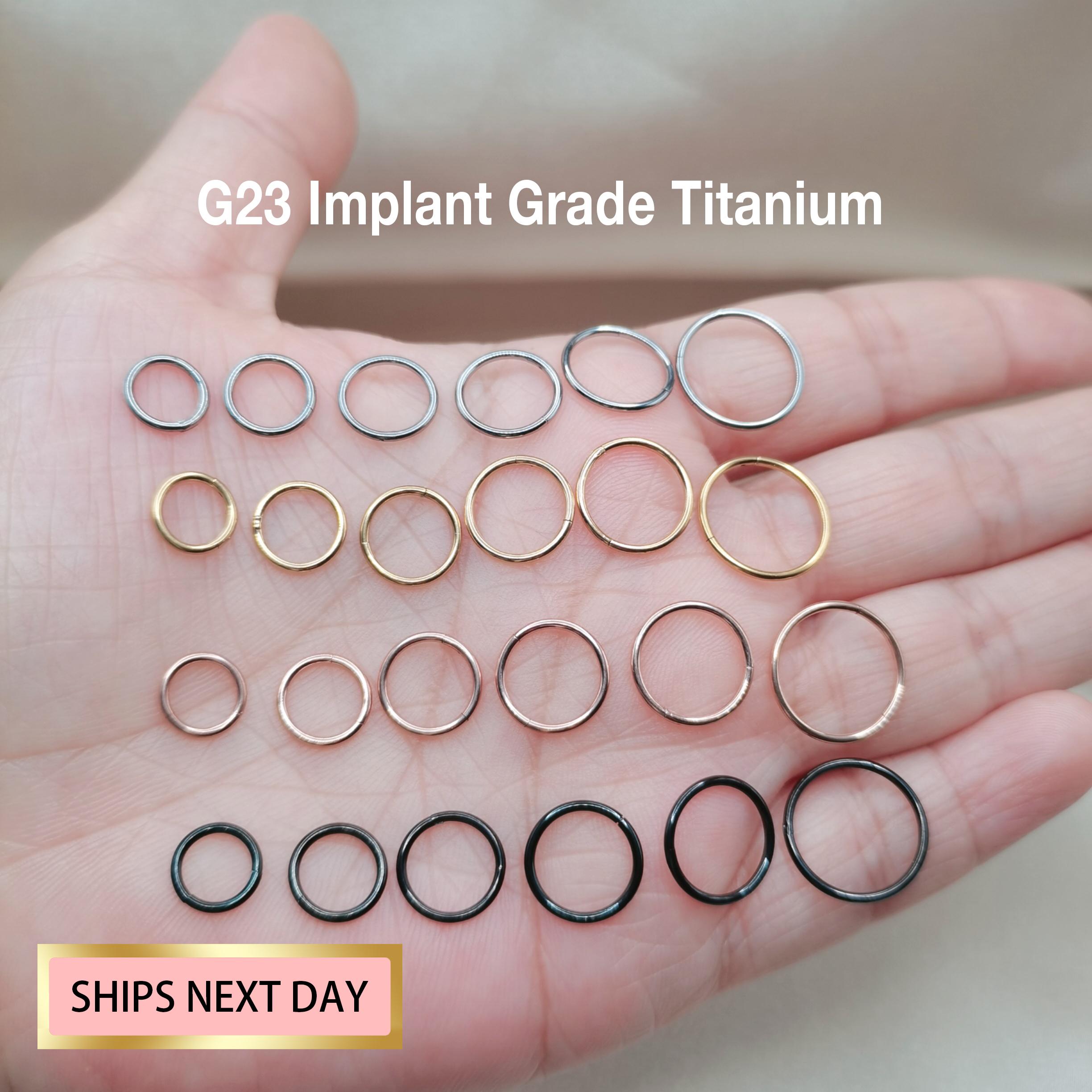 20G/18G/16G/14G Dünne Creolen Ringe für Ohr-Piercings, Titan Hoop Ring, winzige Knorpel Hoop Nahtlos Klapp Clicker Hoop Helix