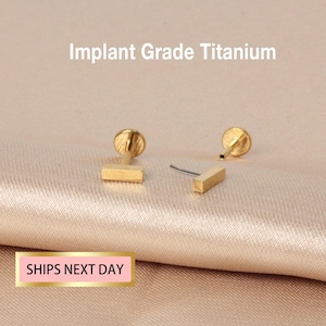 Petite barre 20 g/18 g/16 g sans filetage labret enfichable pour cartilage/titane de qualité implant/mini barrette tragus/piercing hélicoïdal/cartilage/minimaliste