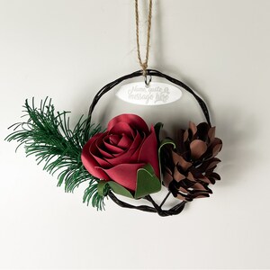 Personalized paper flower Christmas ornament, Christmas decor, Holiday decorations, Christmas gift