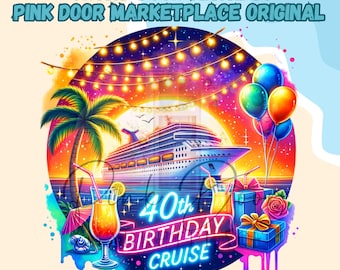 40th Birthday Cruise Door Magnet, Birthday Cruise Door Magnet, Cruise Magnet, Cruise Squad, Birthday Cruise, Birthday trip, Birthday Gift