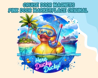 Duck Cruise Door Magnet, Rubber Ducky Door Magnet, Travel Magnet, Cruise Magnet, Here ducky ducky Magnet, Kids Cruise Magnet Carnival Cruise