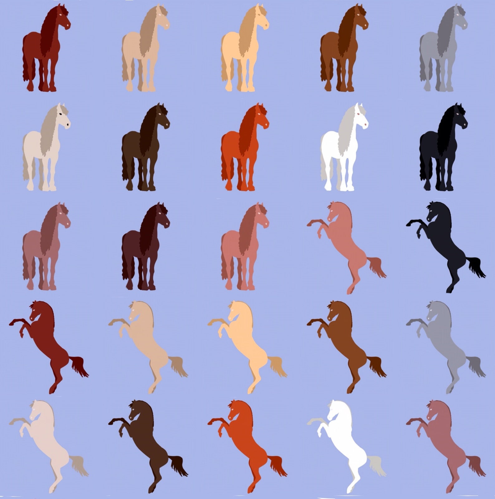 Horses Clipart, Horse Png, Horse Clip Art, Pony Clipart Set, Mustang ...