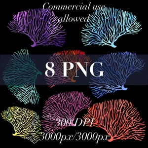 Coral reef clipart, Coral reef pgn, coral svg, coral watercolor, corals set, pink coral png, coral png, mint coral, blue coral, sea maritime