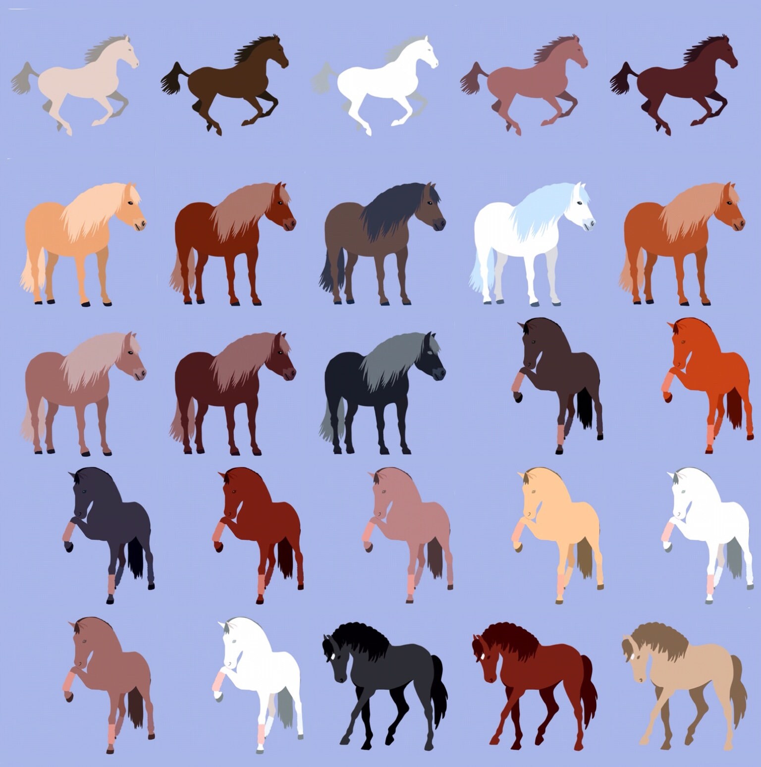 Horses Clipart Horse Png Horse Clip Art Pony Clipart Set - Etsy