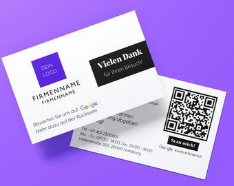 Klassisch Google Bewertungskarten Visitenkarte mit QR-Code und Logo | Dankeskarten Aktiv Verfügbarkeitsbenachrichtigungen: 0