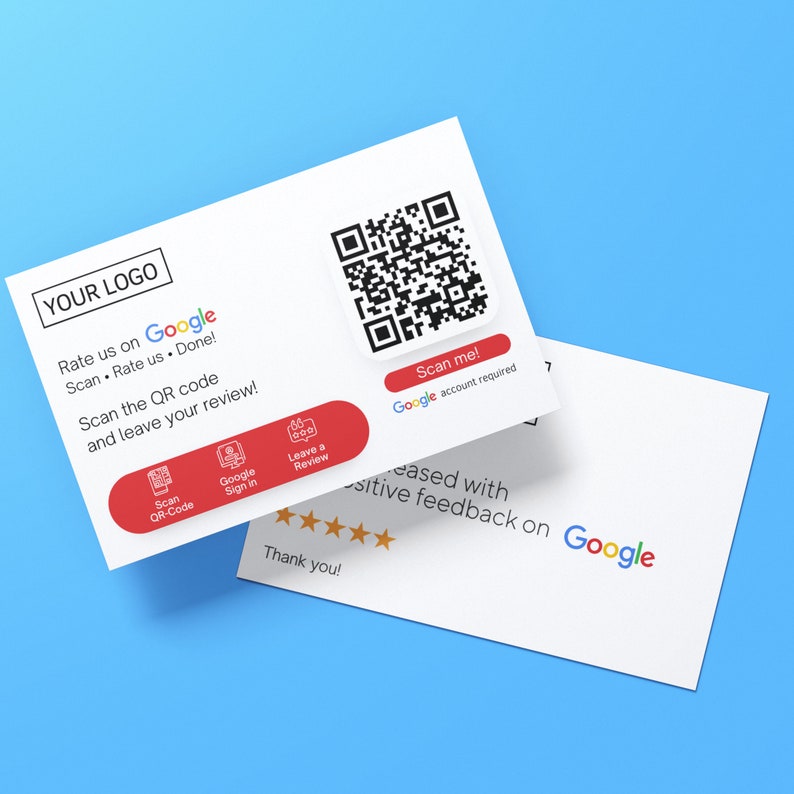 Printed Review Cards for Google Get More Reviews Customized - Etsy