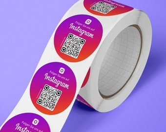 Instagram QR Code Stickers, Personalized Stickers, Printed Stickers, Instagram Followers, Personalized Stickers, Label Roll