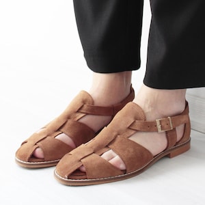 Women&#39;s Brown Suede Sandals | Handmade Comfortable Leather Sandals | Stylish & Durable Footwear | Limited Edition