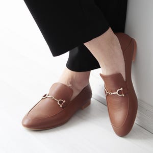 Women&#39;s Brown Leather Loafers | Luxury Handmade Leather Footwear | Perfect for Casual and Semi-Formal Looks